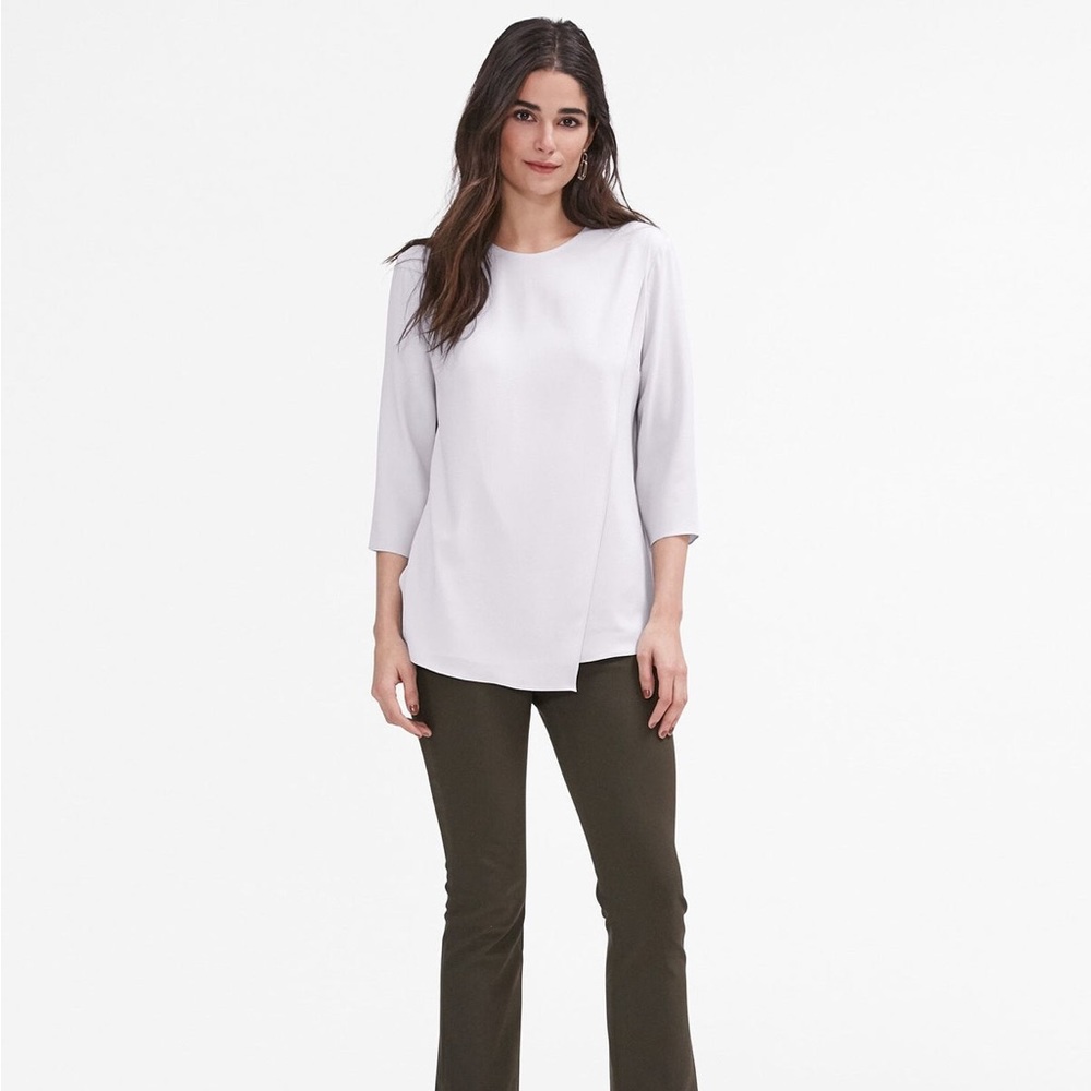 MM LaFleur Bourgeois Blouse in Rain Cloud (gray), size M
